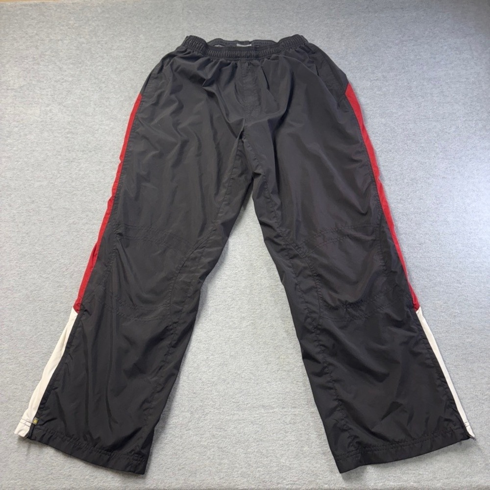 Reebok Track Pants Mens Medium Black Windbreak Lined Activewear